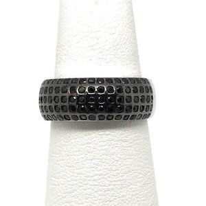 Black Onyx Ring in Sterling Silver Size 6.75